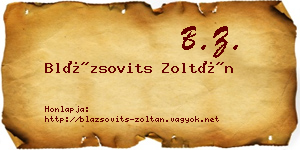 Blázsovits Zoltán névjegykártya